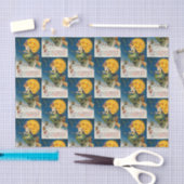 ヴィンテージのハロウィンの魔法使いの月によってタイルを張られるパーティーのティッシュ 薄葉紙 (クラフト)