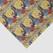 ヴィンテージのハロウィンの魔法使いの月のパーティーのティッシュ 薄葉紙 (詳細)