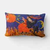 ヴィンテージのハロウィンの魔法使いの装飾用クッション ランバークッション (裏面)