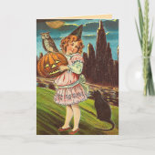 ヴィンテージのハロウィンの魔法使いカード カード (正面)