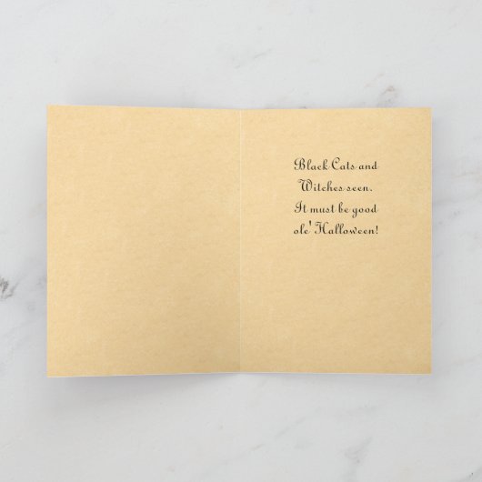 ヴィンテージのハロウィンの魔法使いカード カード (内部)