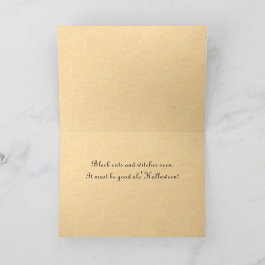 ヴィンテージのハロウィンの魔法使いカード カード (内部)