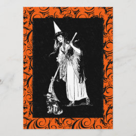 ヴィンテージのハロウィンの魔法使い カード