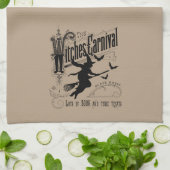 ヴィンテージのハロウィンの魔法使い キッチンタオル (折り畳み)