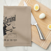 ヴィンテージのハロウィンの魔法使い キッチンタオル (四つ折り)