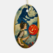 ヴィンテージのハロウィンの魔法使い セラミックオーナメント (右)