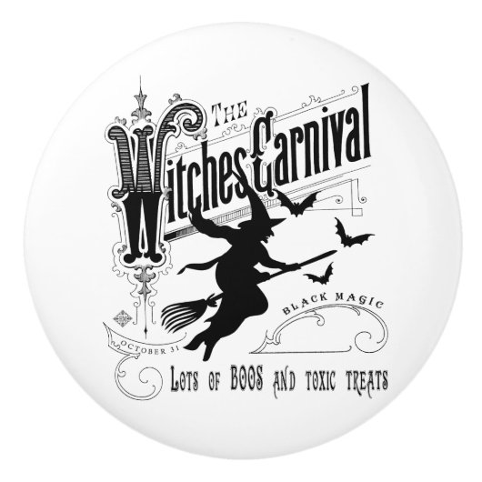 ヴィンテージのハロウィンの魔法使い セラミックノブ (正面)