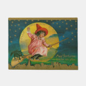 ヴィンテージのハロウィンの魔法使い ドアマット (正面)