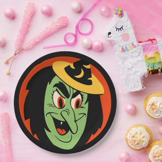ヴィンテージのハロウィンの魔法使い ペーパープレート (パーティー)