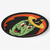 ヴィンテージのハロウィンの魔法使い ペーパープレート (アングル)