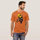 ヴィンテージのハロウィンの黒猫のトリック・オア・トリート Tシャツ (正面フル)