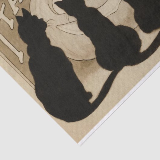 ヴィンテージのハロウィンの黒猫のパーティーのティッシュ 薄葉紙 (詳細)