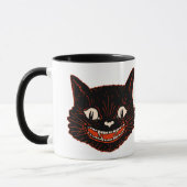 ヴィンテージのハロウィンの黒猫のマグ マグカップ (左)