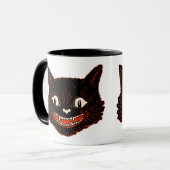 ヴィンテージのハロウィンの黒猫のマグ マグカップ (正面左)