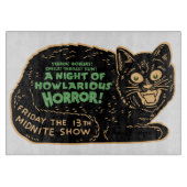 ヴィンテージのハロウィンの黒猫 カッティングボード (正面)