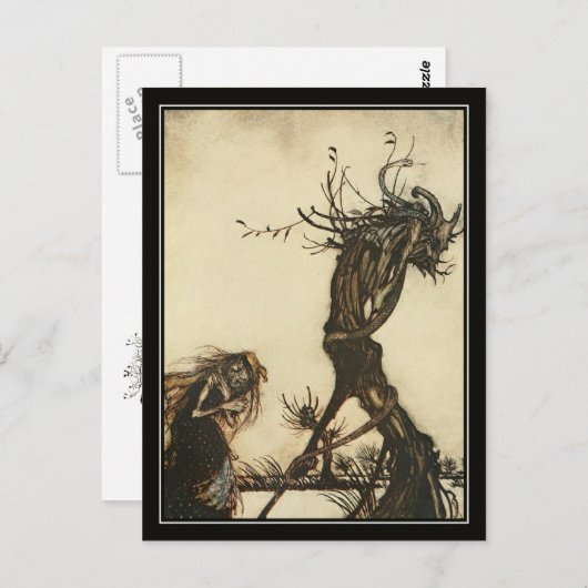 ヴィンテージのハロウィンアーサーRackhamの魔法使い ポストカード (正面/裏面)