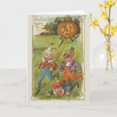 ヴィンテージのハロウィンカード カード (黄色い花)