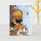 ヴィンテージのハロウィンカード カード (黄色い花)