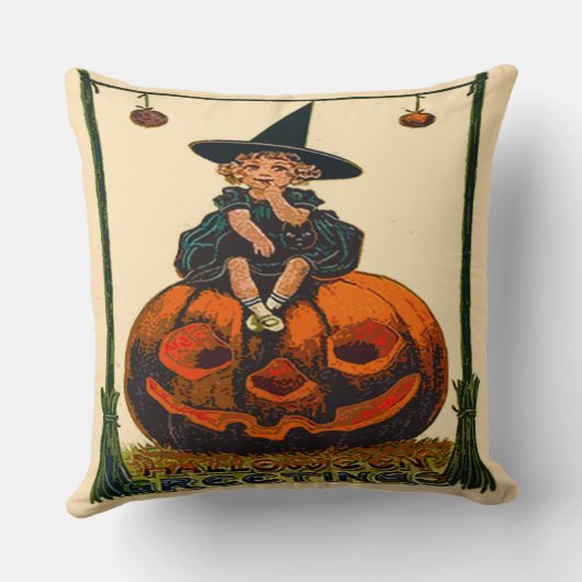 ヴィンテージのハロウィンポリエステル装飾用クッション20" x 20" クッション (裏面)