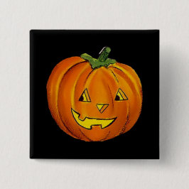 ヴィンテージのハロウィーンのカボチャのちょうちんの正方形ボタン 缶バッジ