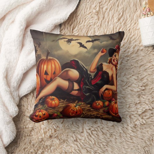 ヴィンテージのハロウィーンのピン留め クッション (ブランケット)