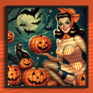 ヴィンテージのハロウィーンのピン留め ポスター
