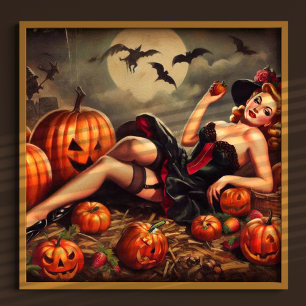 ヴィンテージのハロウィーンのピン留め ポスター