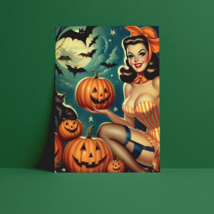 ヴィンテージのハロウィーンのピン留め ポストカード