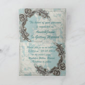 ヴィンテージのハワイのハイビスカスの花の熱帯結婚式 招待状 (内部)