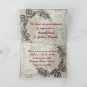 ヴィンテージのハワイのハイビスカスの花の熱帯結婚式 招待状 (内部)