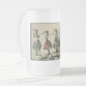 ヴィンテージのハワイのフラのフラのダンサーのマグ フロストグラスビールジョッキ (正面左)