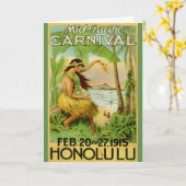 ヴィンテージのハワイ旅行 カード (黄色い花)