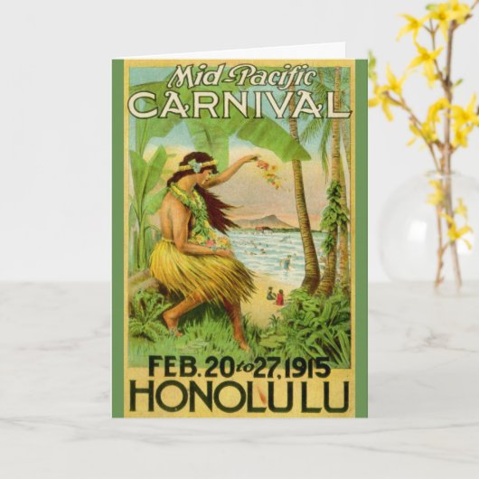 ヴィンテージのハワイ旅行 カード (黄色い花)