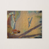 ヴィンテージのハワイ旅行-ハワイの女の子のダンサー ジグソーパズル (横)