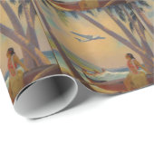 ヴィンテージのハワイ旅行-ハワイの女の子のダンサー ラッピングペーパー (ロールコーナー)