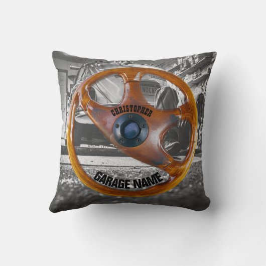 ヴィンテージのハンドルのガレージの所有者の枕 クッション (裏面)