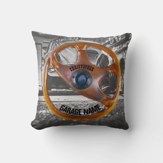 ヴィンテージのハンドルのガレージの所有者の枕 クッション (正面)