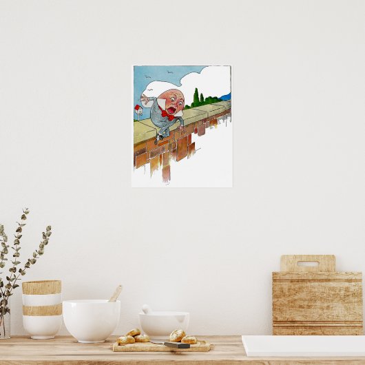 ヴィンテージのハンプティ・ダンプティのナーサリーライムのイラスト ポスター (キッチン)