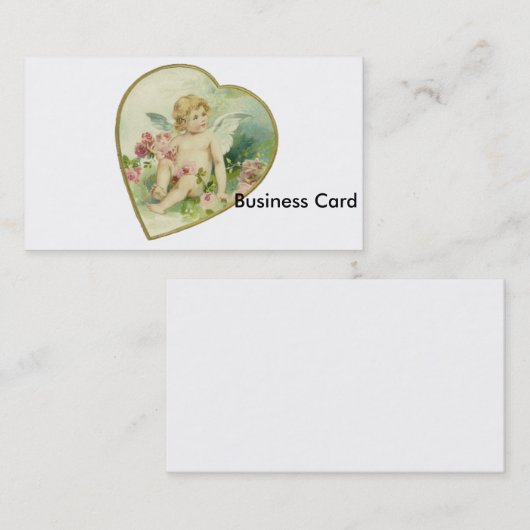 ヴィンテージのハートおよび天使-母の日かバレンタイン 名刺 (正面/裏面)
