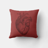 ヴィンテージのハートのイラストレーション クッション (裏面)