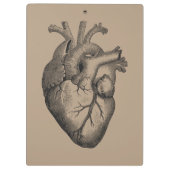 ヴィンテージのハートのイラストレーション クリップボード (裏面)