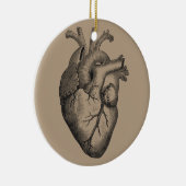 ヴィンテージのハートのイラストレーション セラミックオーナメント (右)