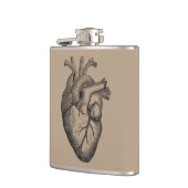 ヴィンテージのハートのイラストレーション フラスク (左)