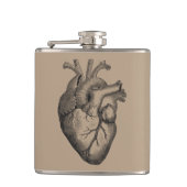 ヴィンテージのハートのイラストレーション フラスク (正面)