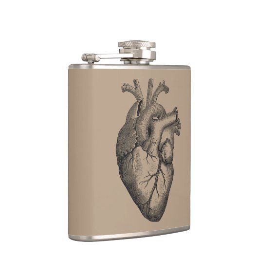 ヴィンテージのハートのイラストレーション フラスク (右)