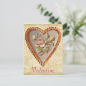 ヴィンテージのハートのバレンタインの郵便はがき シーズンポストカード (スタンド正面)