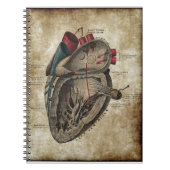ヴィンテージのハートの図表のノート ノートブック (正面)