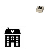 ヴィンテージのハートスタンプ付きタウンハウス ラバースタンプ (押印)