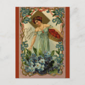 ヴィンテージのハートバレンタインデー ポストカード (正面)