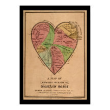 ヴィンテージのハート地図